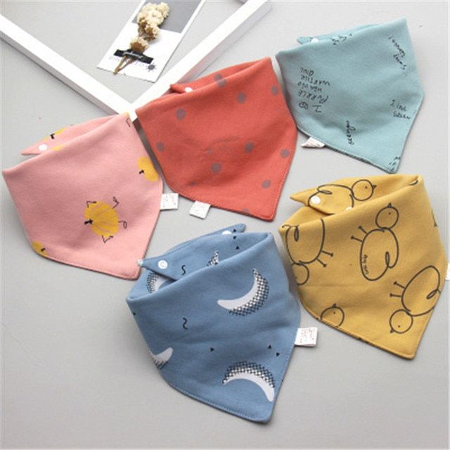5 Pieces/lot Triangle Double Cotton Bibs