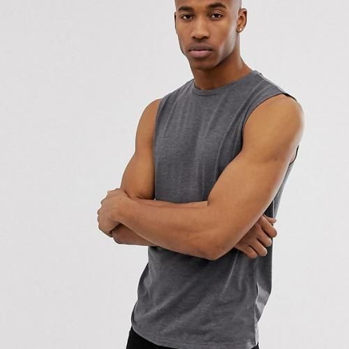 Men's Sleeveless Muscle Tank - Dark Grey