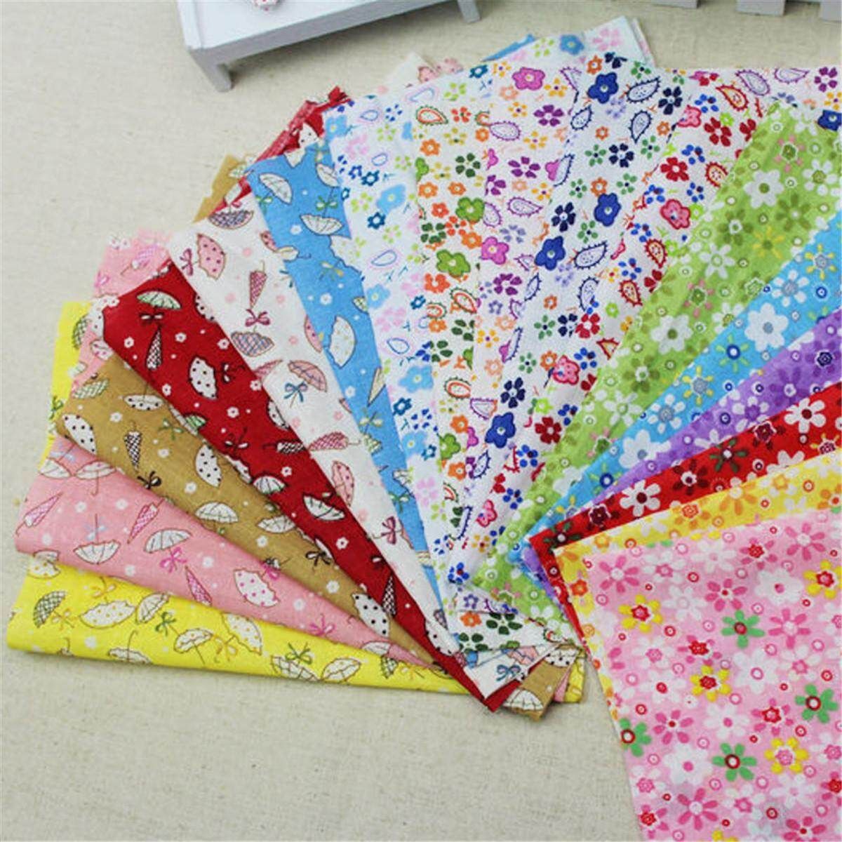 80Pcs Assorted Pre-cut Cotton Linen Quilt Cloths Fabrics Sewing 10CM X 10CM