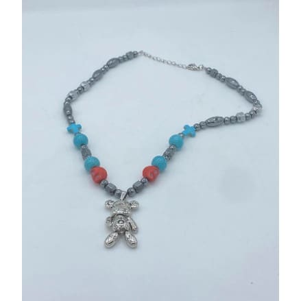 Classic Beaded Pattern Silicon Inspires Men's Neckpiece 22cm