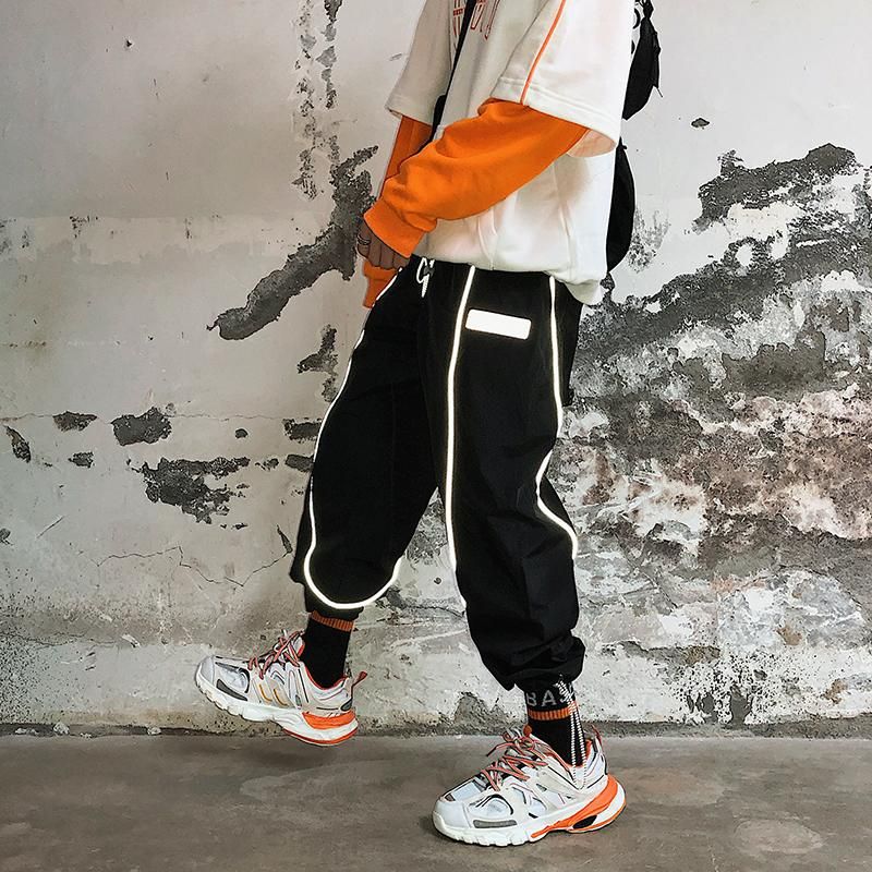 Harem Cargo Pants Hip-Hop Hip-Hop Casual Tracksuit Trucks Reflective Street Clothing