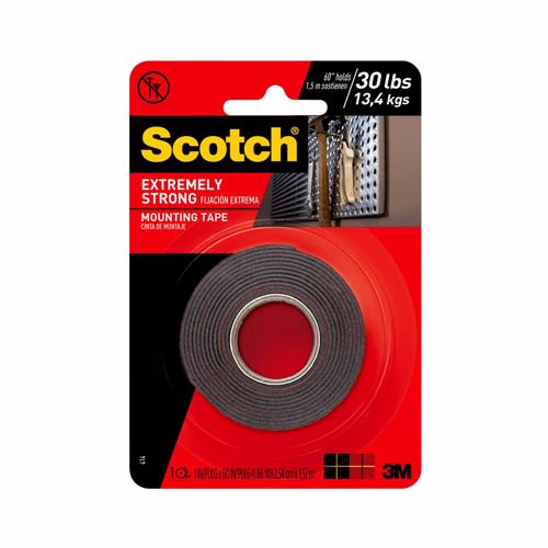 Extremely Strong Permanent Mounting Tape - 1 in. X 60 in - Black