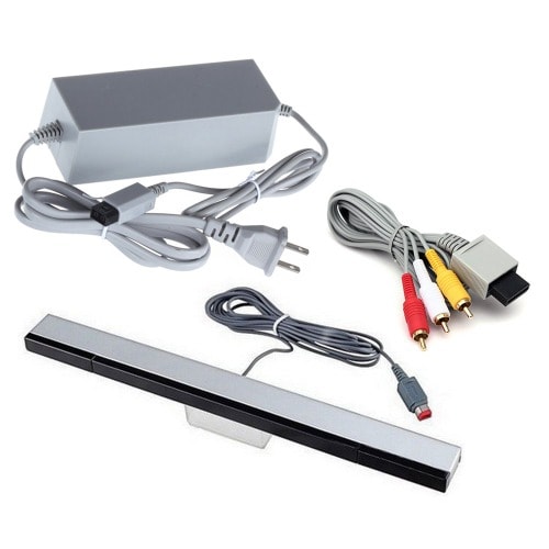 AC Power Adapter Block - AV Cable And Wired Motion Sensor Bar For Nintendo Wii