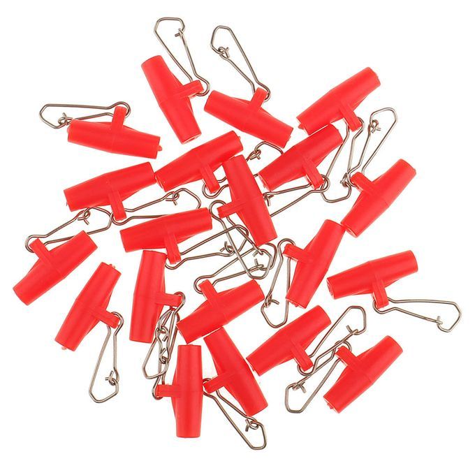 20Pcs  Sinker Slides Hook Clip Swivels Snaps Connector L Red