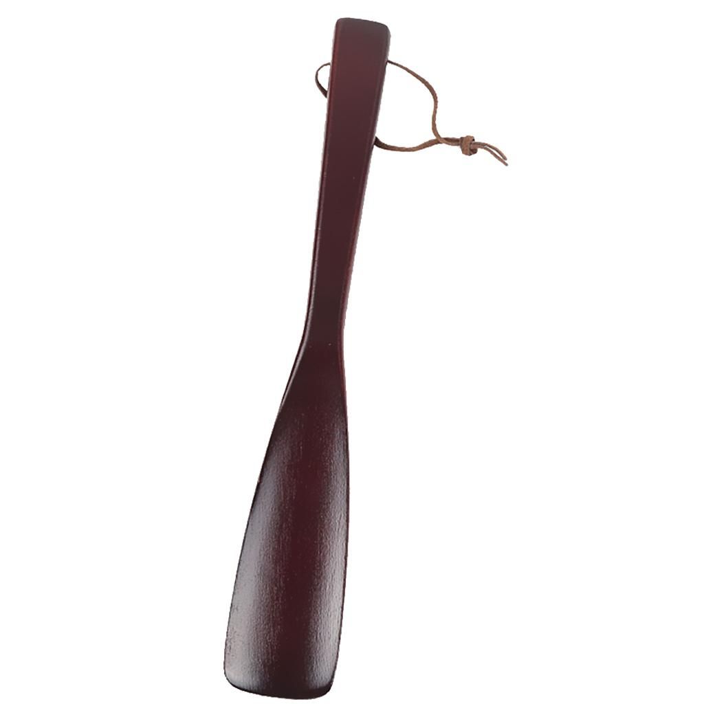 Long-Handled Wooden Shoe With Hanging Loop Wood Shoehorn