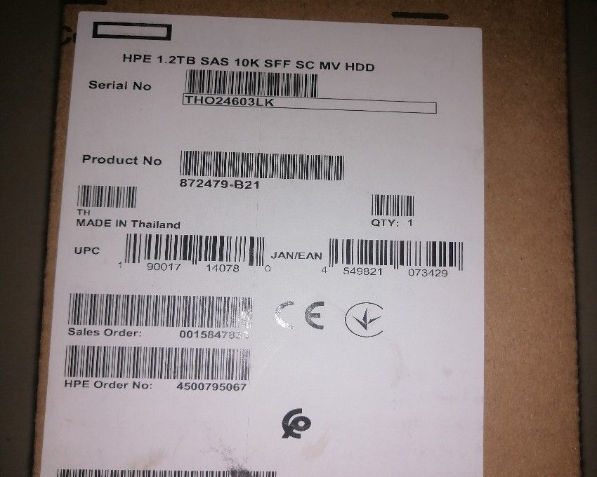 HPE 1.2TB SAS 10K SFF SC MV HDD