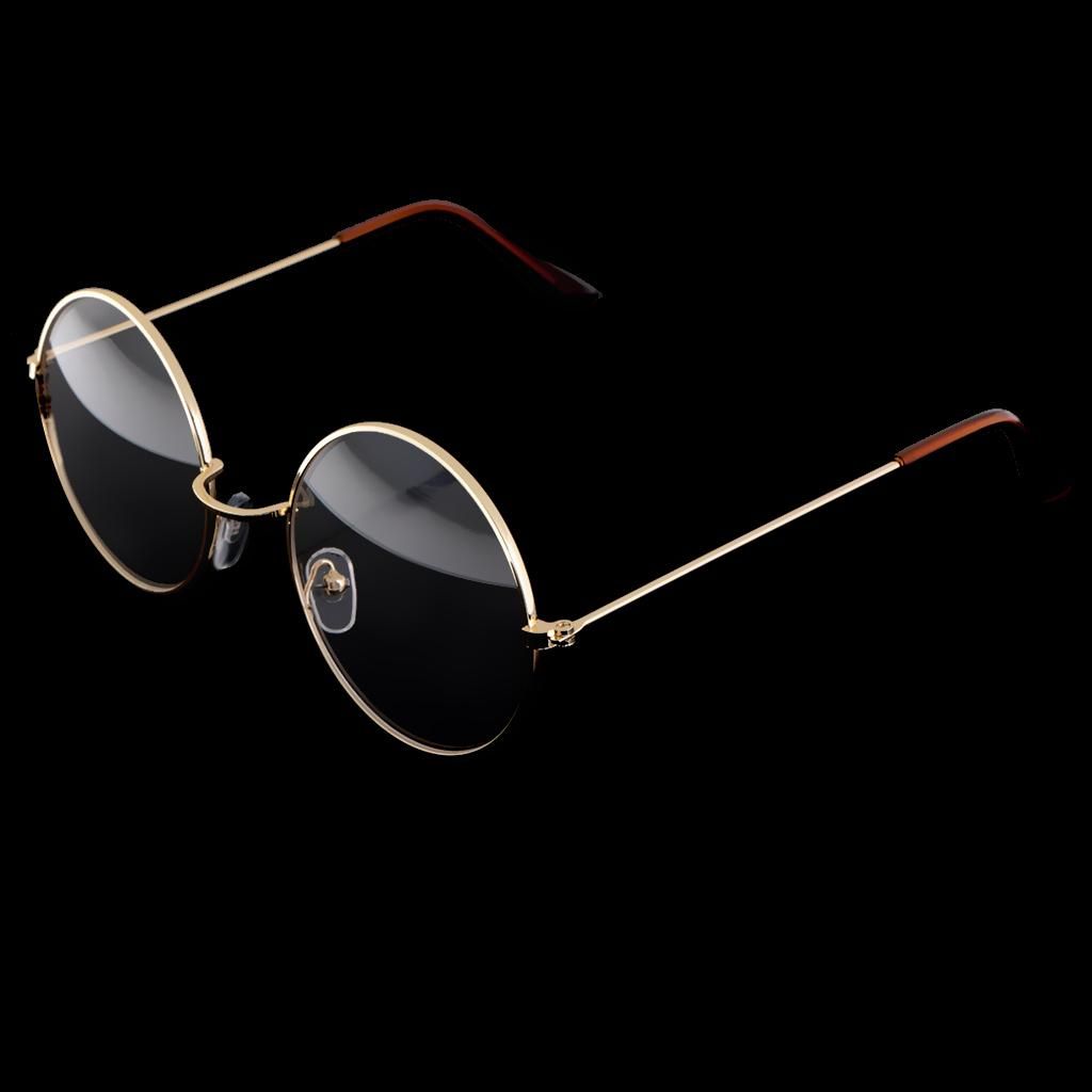 Unisex Retro Reading Glasses Sunglasses Metal Round Vintage Gold