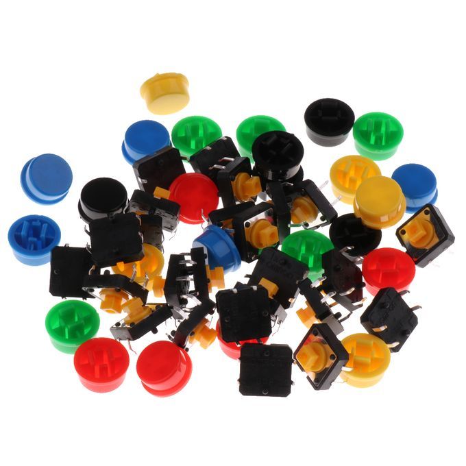 25pcs Tactile Push Button Touch Micro 12x12x7.3mm Round Keycap
