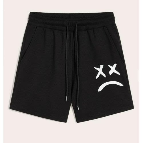 Black Shorts With White Prints