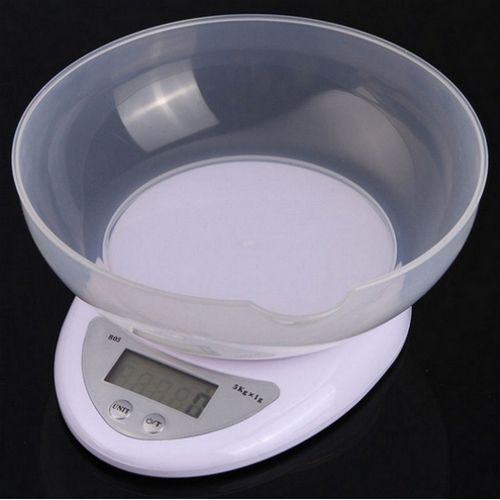 Digital Kitchen Scale With Bowl - 1/5KG Capacity - White