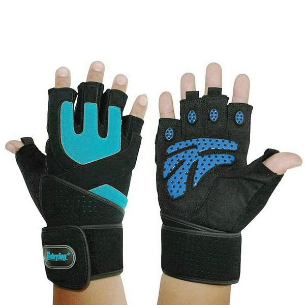 Double Slip Resistant Lengthened And Widened Wrist Fitness M Blue