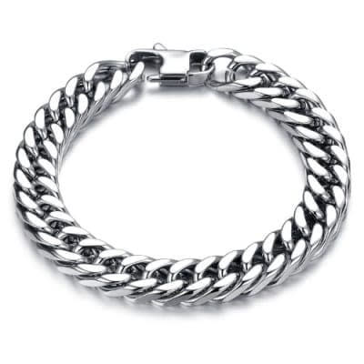 Mens Stainless Steel Bracelet - Silver