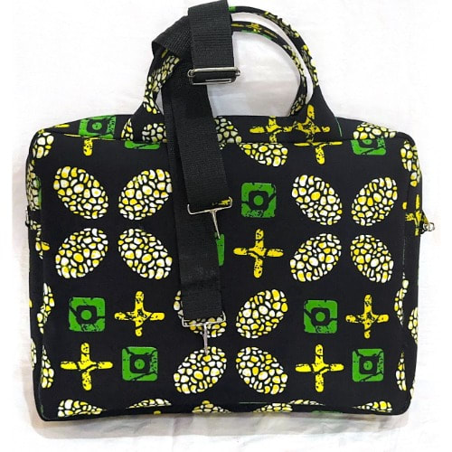 15" Ankara Fabric Laptop Bag With Handle