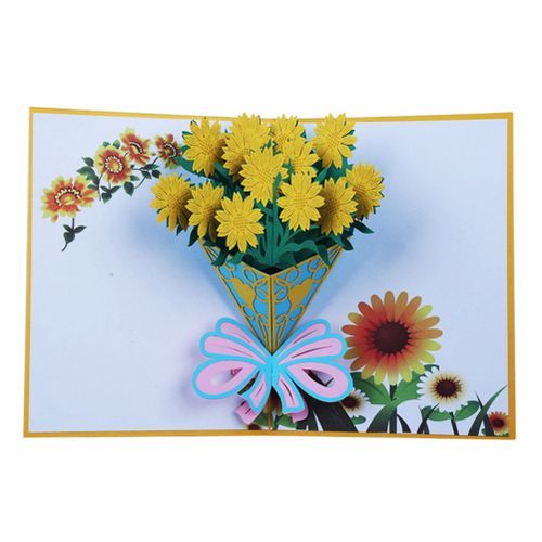 3D Pop Up Flower Greeting Card Thanksgiving Birthday-Lily