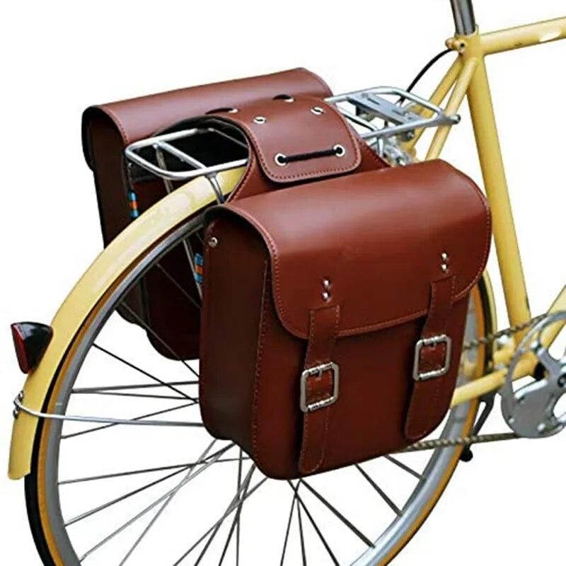 Retro Bicycle Rack Bag Leather Robust Rear for Retro Bicycle Saddle