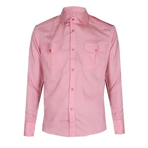Long Sleeve Stripe Aviation Shirt - Pink - Msht-2534