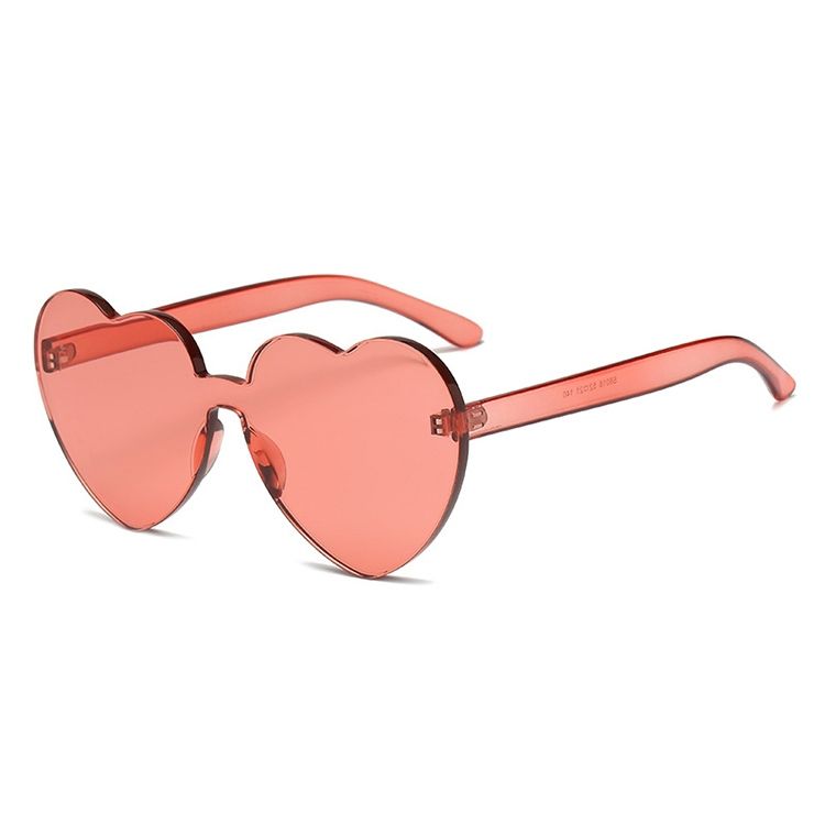 Heart Shape Rimless UV400 Sunglasses For Women