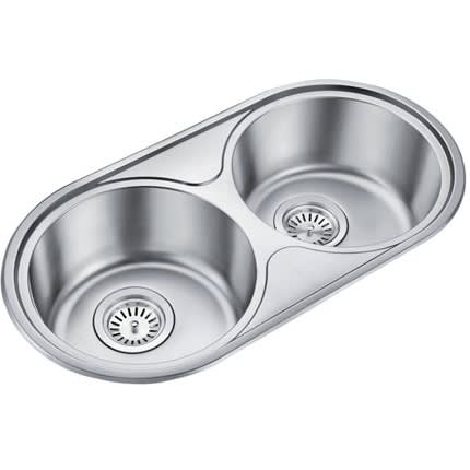 Stainless Steel Double Bowl Round Kitchen Sink