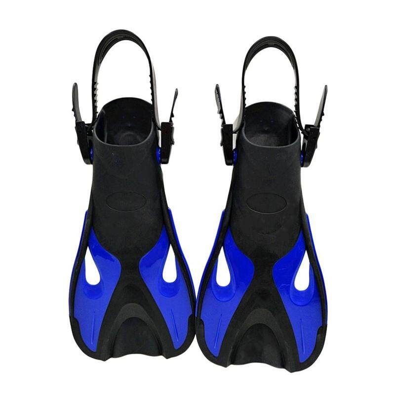 Adult Swimming Fins Snorkeling Foot Flipper Floating Training Fins Swimming Paddles Water Sports Adult Blue Black L / XL