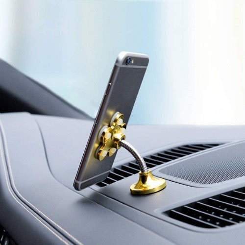Magic Sucker Suction Cup Mobile Phone Stand - Gold