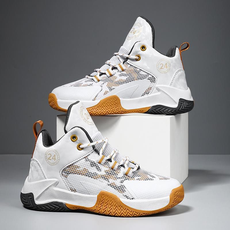 Boys Basketball Shoes Kids Running Basketball Shoes Gold
