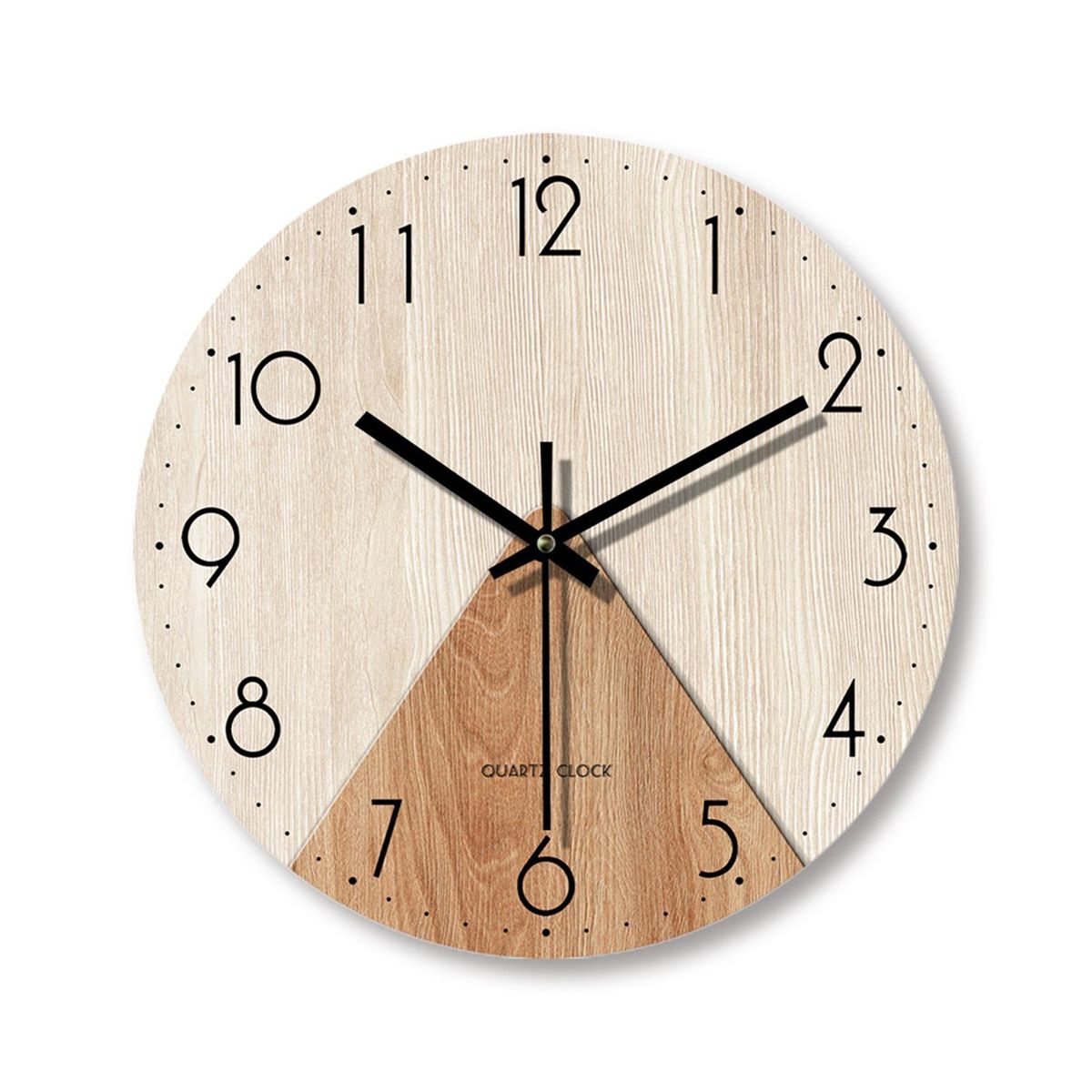 Wooden Wall Clock Rustic Wood Wall Clock Silent Battery for Home