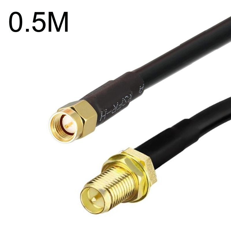 SMA Male To RP-SMA Female RG58 Cable, Cable Length:0.5m