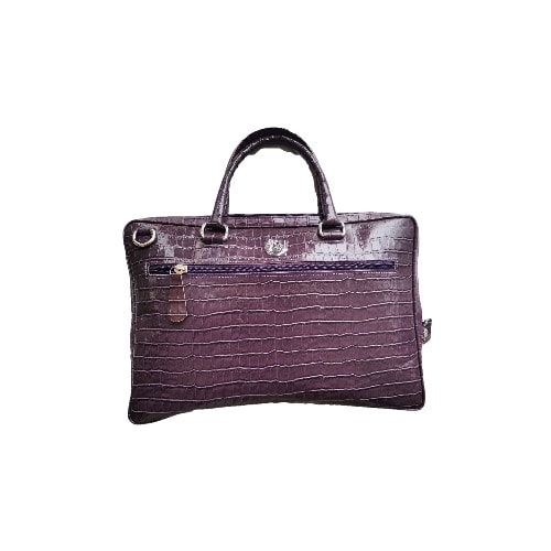 Midi Laptop Bag Croc Print - Purple