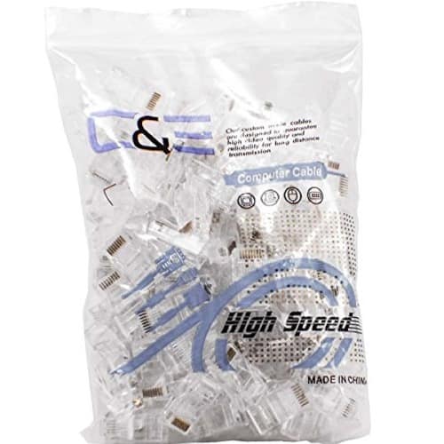 100 Pieces Cat6, Cat5e Crimp Connectors - Pack Of 100