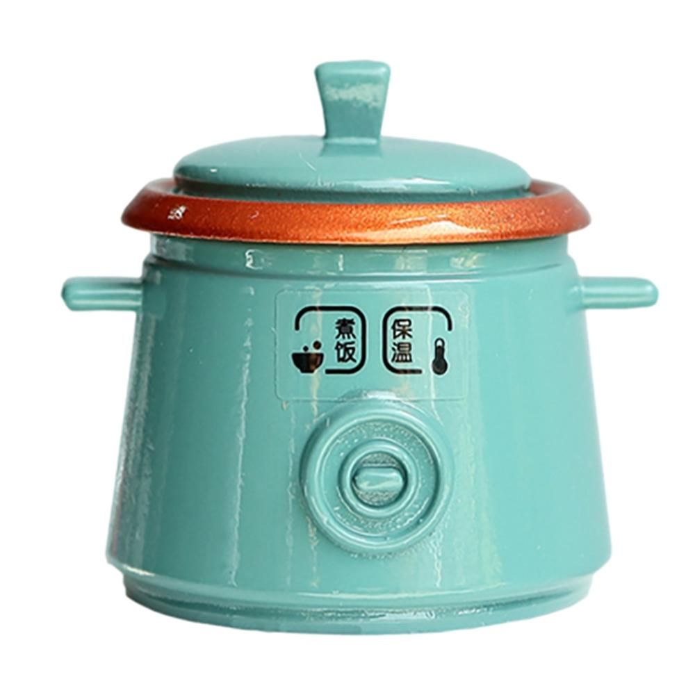 1 12 1 8 Dollhouse Cookware Metal Decorative Miniature Kitchen Rice Cooker Toy DollHouse Accessories,Blue