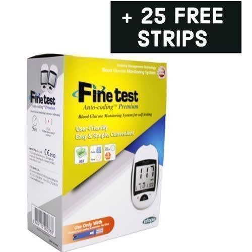 Fine Test Automatic Blood Glucose Monitor With 25 Test Strips