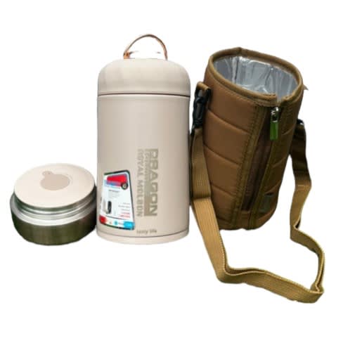 Dragon Stainless Steel Double Wall Vacuum Food Flask - 1.3L