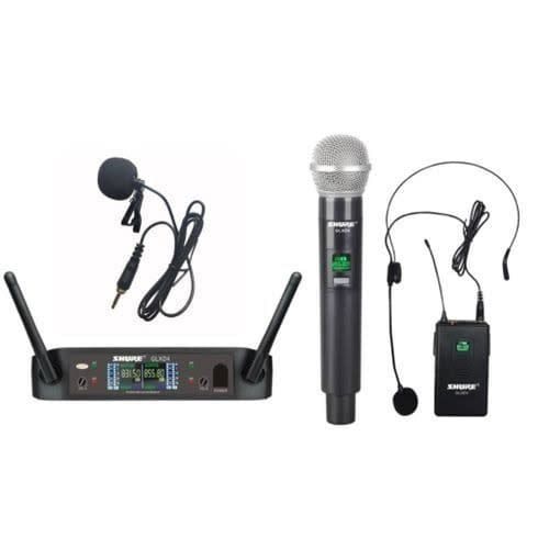Wireless Lapel, Headset/Handheld Microphone System - 3in1