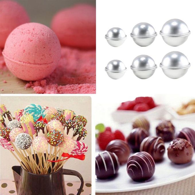 6pcs Bath  Molds Aluminum DIY  Ball Cake Bath  Mould