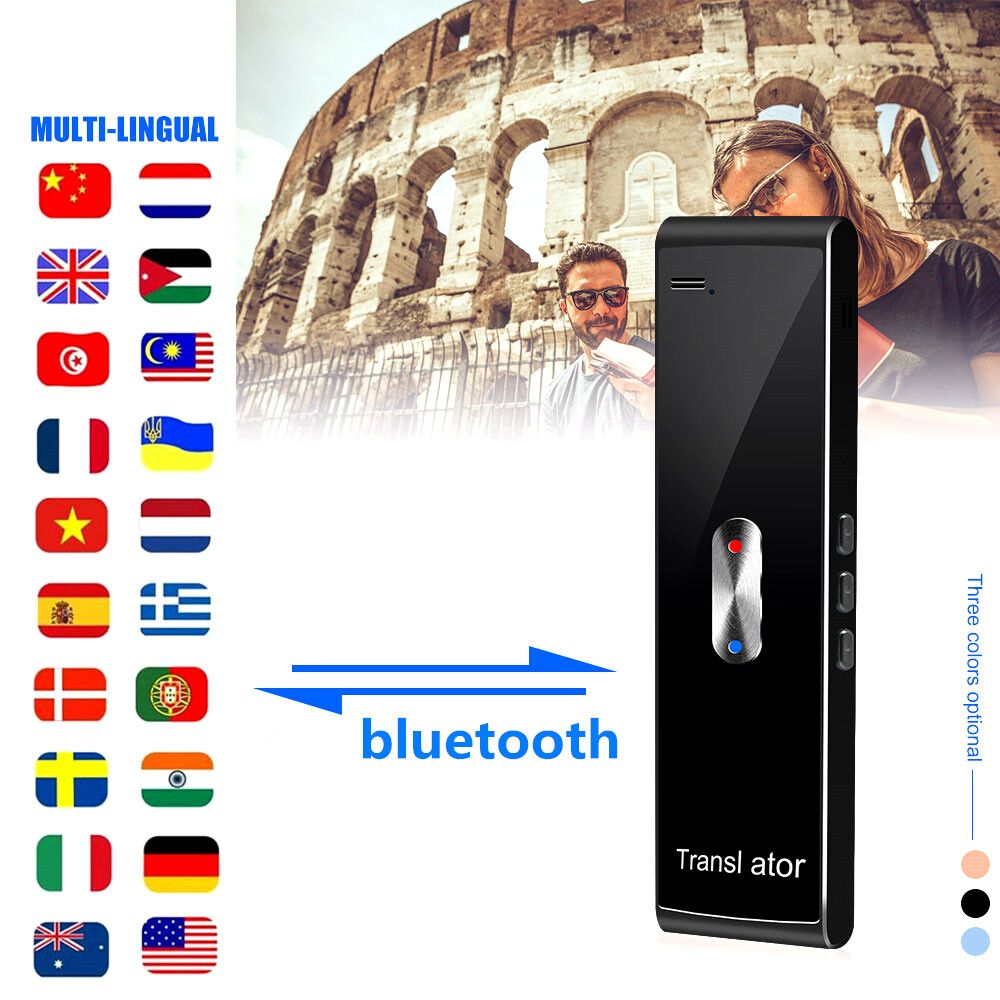 Smart Voice Translator 40 Language Bluetooth 2-Way Real Time For Android Silver