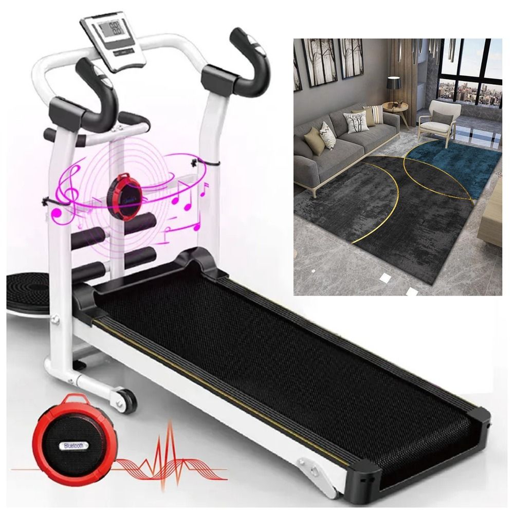 Manual Treadmill, Bluetooth Speaker Plus Free Flannel Rug
