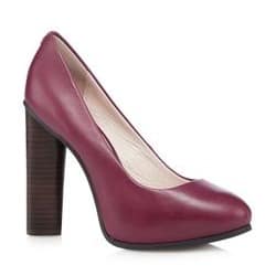 Plum Block Heel Court Shoes