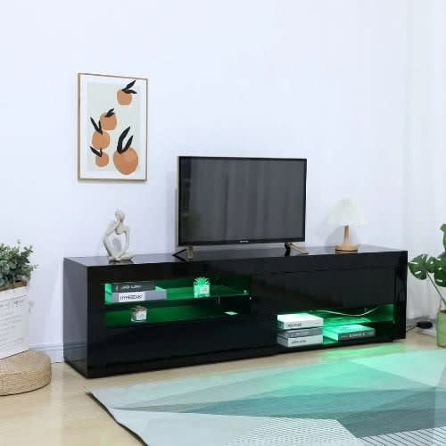 Beyond  - Led Light High Gloss Tv Stand Up To 50" - Black