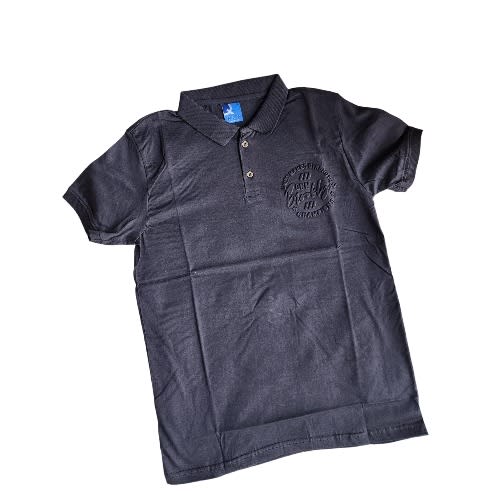 AWW 3D Embossed Male Polo- Black