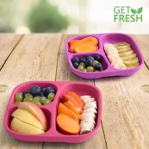 3 Compartment Plates For Kids- 4 Pcs