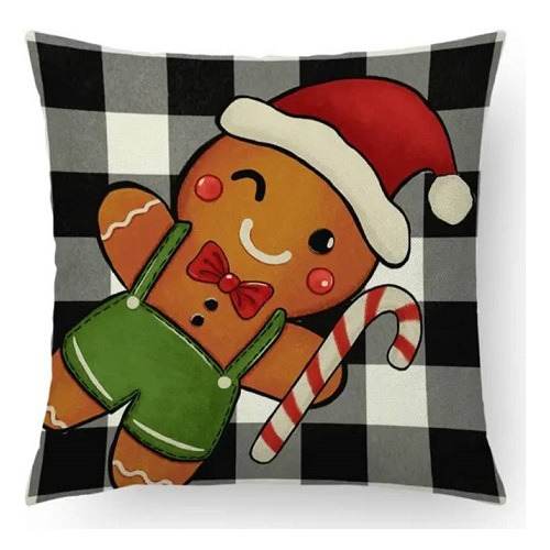 18 X 18 Inch Gingerbread Man Throw Pillow