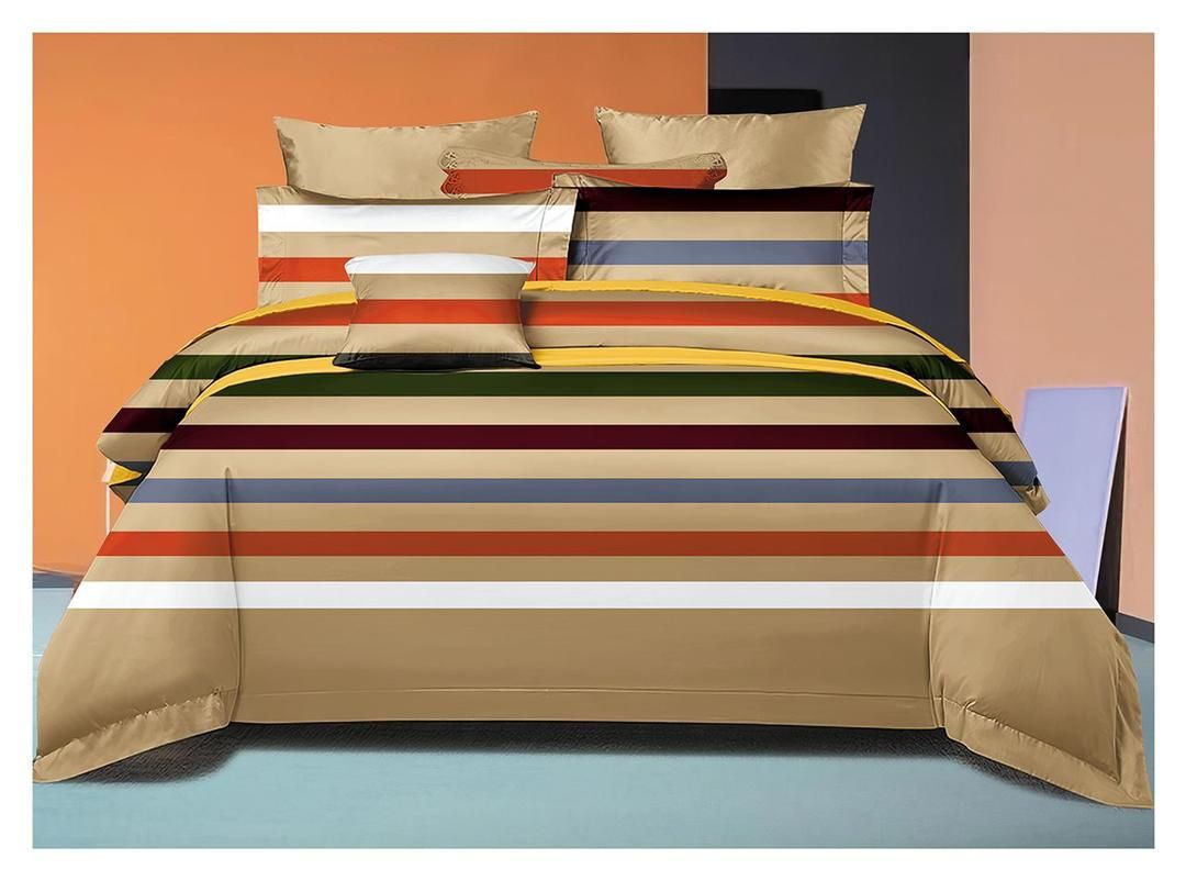 DELIGTHFUL 4 By 6 BEDSHEETS AND 2 PILLOWCASES WITH STRIPES