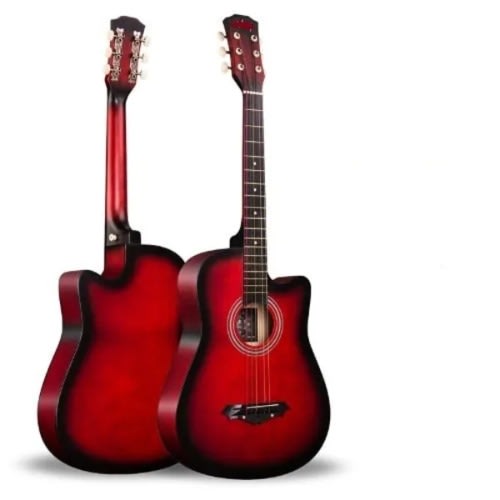 Acoustic Box Guitar With Bag And Strap - Red