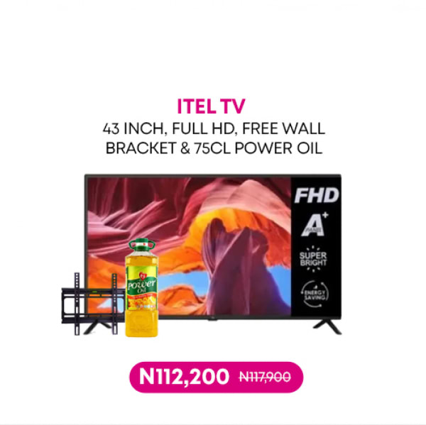 43" Full Hd Tv A431 + Free Wall Mount Bracket and 75cl Power Oil