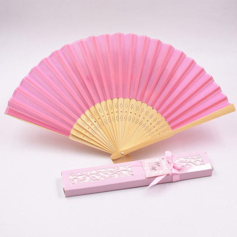 Party Favor 20pcs Box Fan DIY Fans Solid Packing Folding Hand Color Wedding Gift