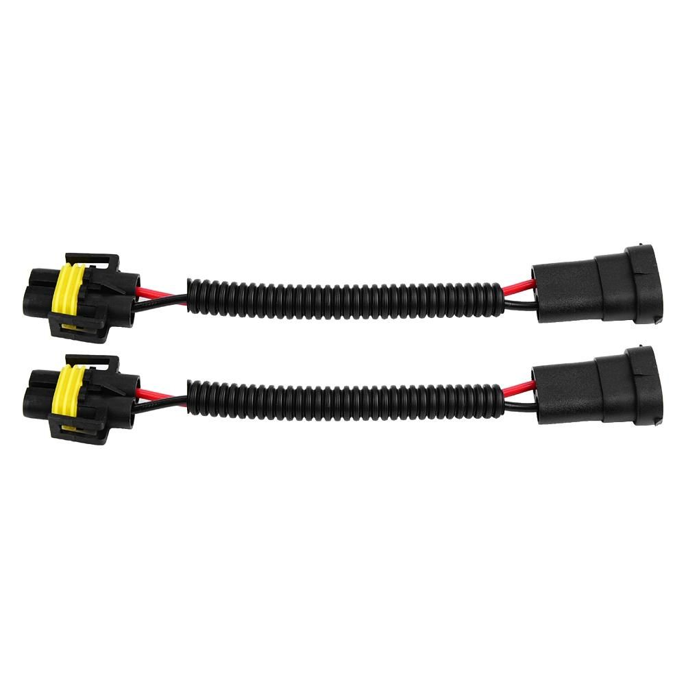 2Pcs Headlight Fog Lamp Extension Wiring Harness Sockets