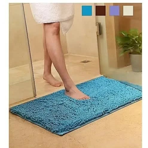 Fluffy Bath Mat - Blue