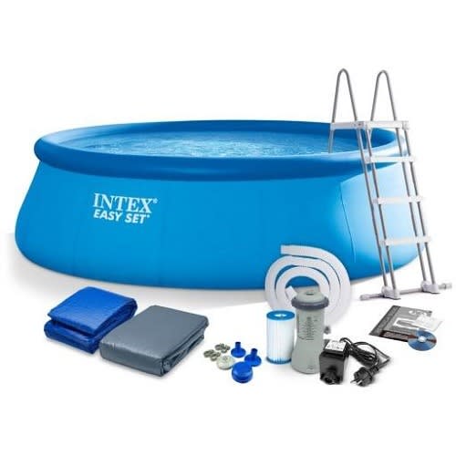 15ft X 48in Pool Set With Filter Pump, Ladder, Ground Cloth & Pool Cover