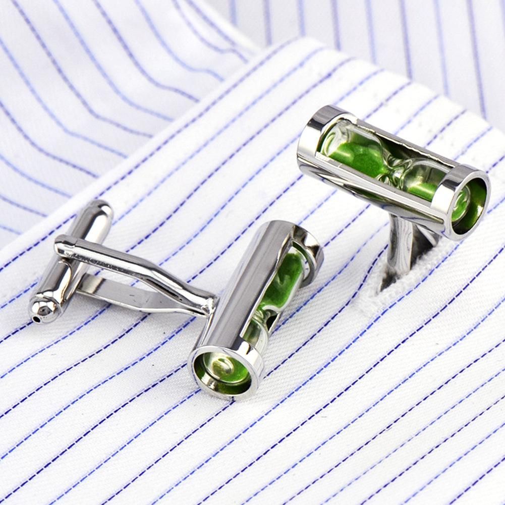 Novelty Green Hourglass Cufflinks for Mens Shirt