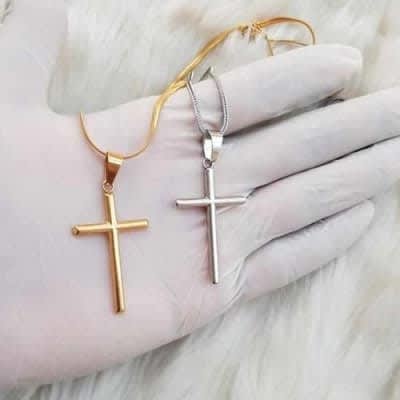 Fashion House 2 Set Chain And Cross Pendant- 16" 2 Set Chain And Cross Pendant- 16"